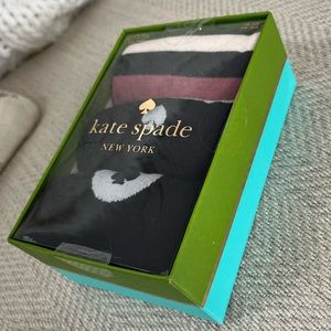 Kate Spade Socks - 3 pair boxed set- Black, white & tan